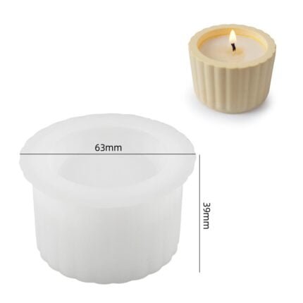 simple stribed candle cup silicone mold