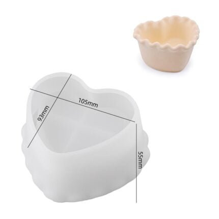 wave heart shaped candle silicone mold