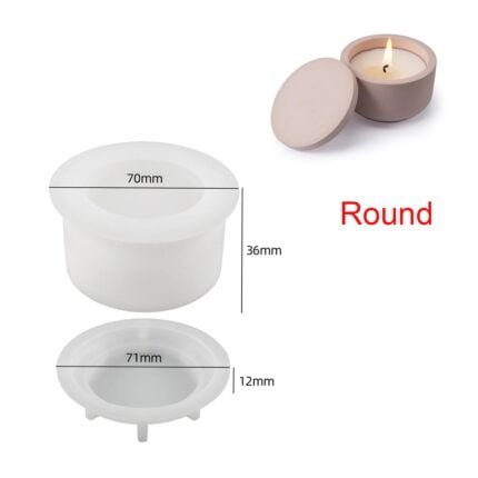round craft candle with lid silicon mold